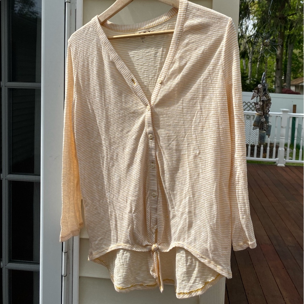 Loft striped twist front top L